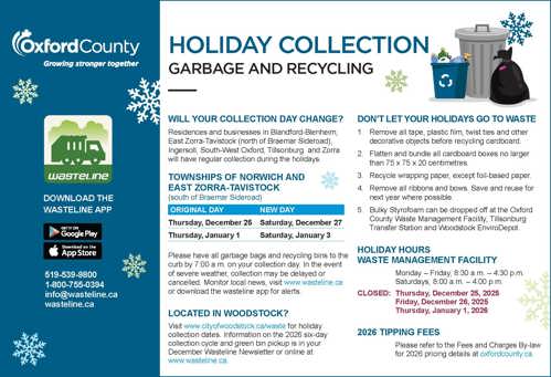 Holiday Collection for Garbage and Recycling